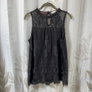Altar'd State Black Lace Sleeveless Blouse